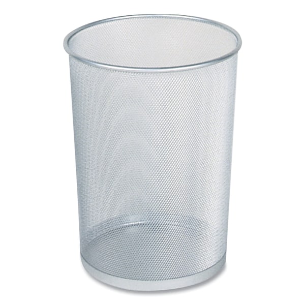 Rubbermaid Commercial 5 gal Round Indoor Metal Can, Silver, Open Top, Steel Mesh, 11.5 in FGWMB20SLV - main